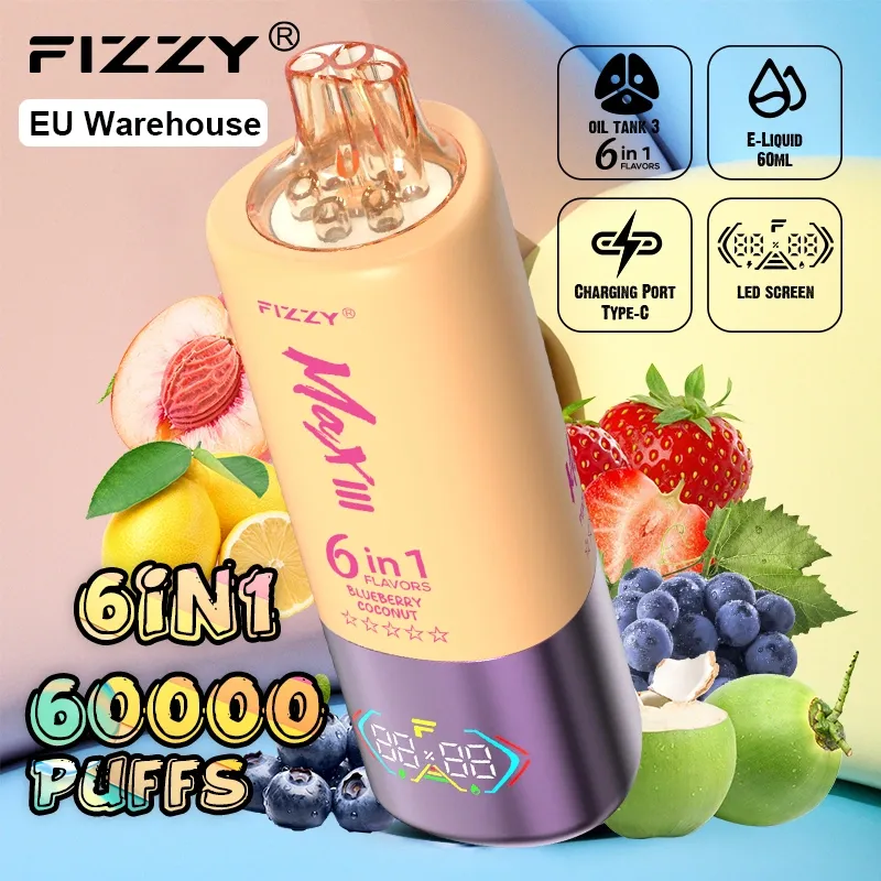 Jednorazová vapka s príchuťou 60000 Puffs Puff 60k 6 v 1